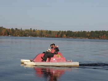 Couple on paddle boat on Lake Vermilion