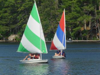 Two sunfish sailing on Lake Vermilion