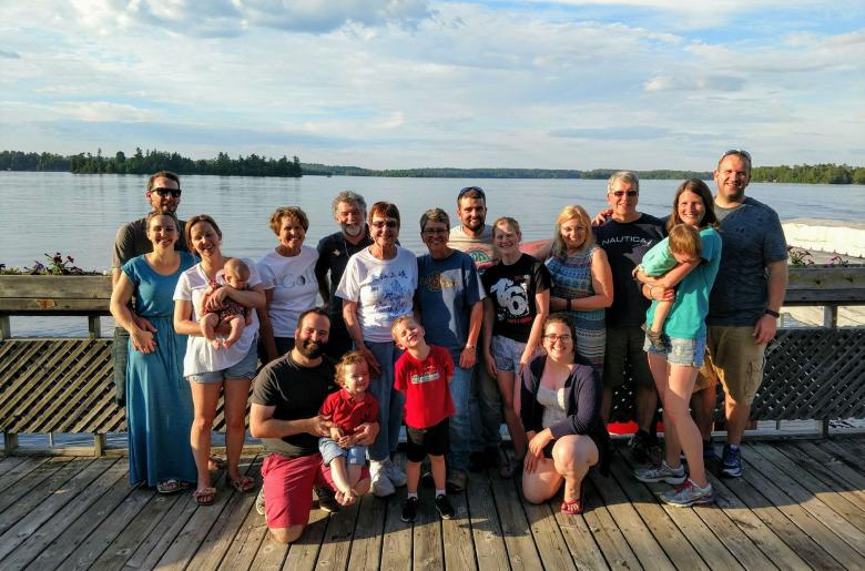 Family reunion group on the Sun Deck