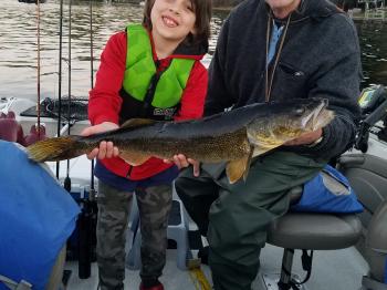It's a family affair. This grandfather and grandson found a nice walleye