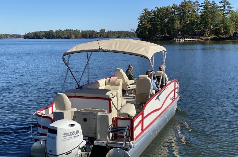 Triple-toon 150HP heads out for a day of fishing.