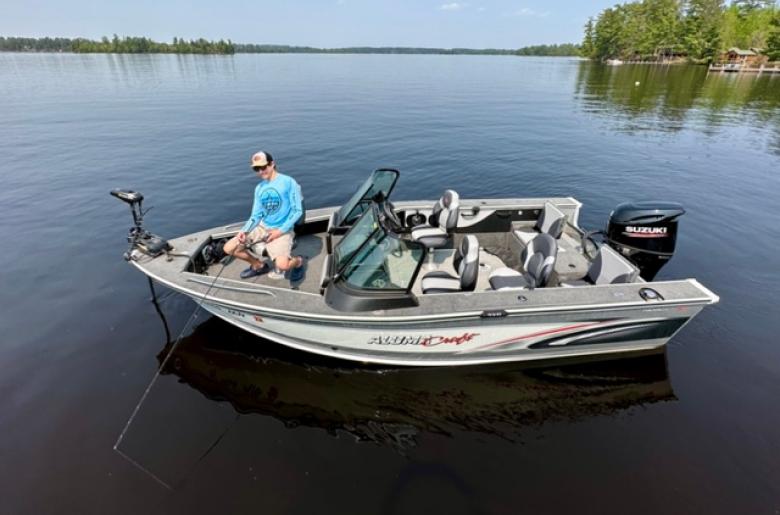 Man fishing in Alumacraft 1775 Trophy with Spot Lock