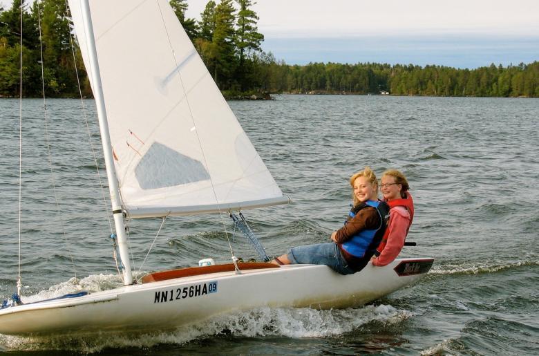 Two girls on MC scow
