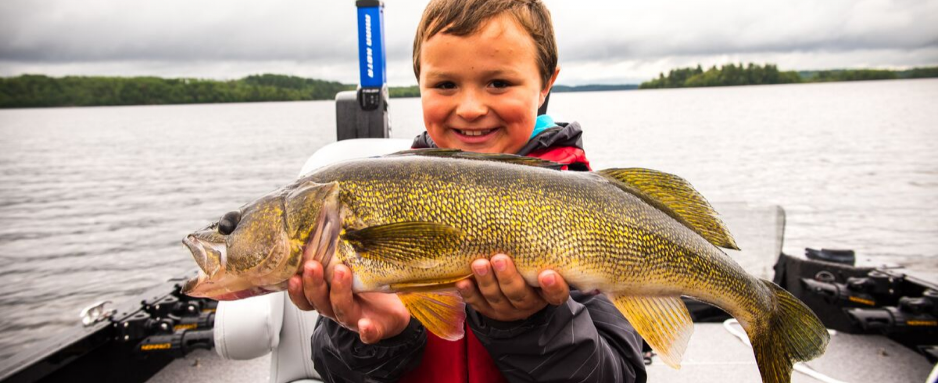 Kid with a huge walleye