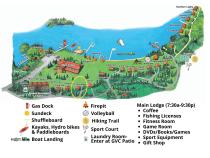 Resort map with Chickadee circled, located centrally at the resort.